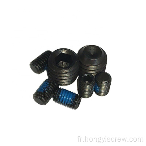 Din913 Blue de set en acier en acier en carbone à douille hexagère noire